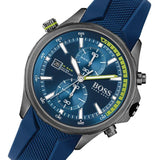 Hugo Boss Globetrotter Blue Dial Blue Silicone Strap Watch for Men - 1513821 Authentic Buy Shop Now