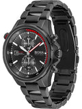 Hugo Boss Globetrotter Black Dial Black Steel Strap Watch for Men - 1513825 Authentic Buy Shop Now