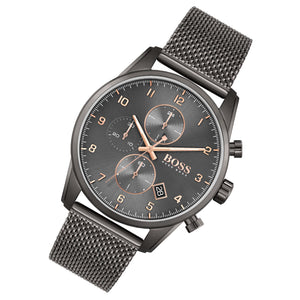 Hugo Boss Skymaster Grey Dial Grey Mesh Bracelet Watch for Men - 1513837 Authentic Buy Shop Now
