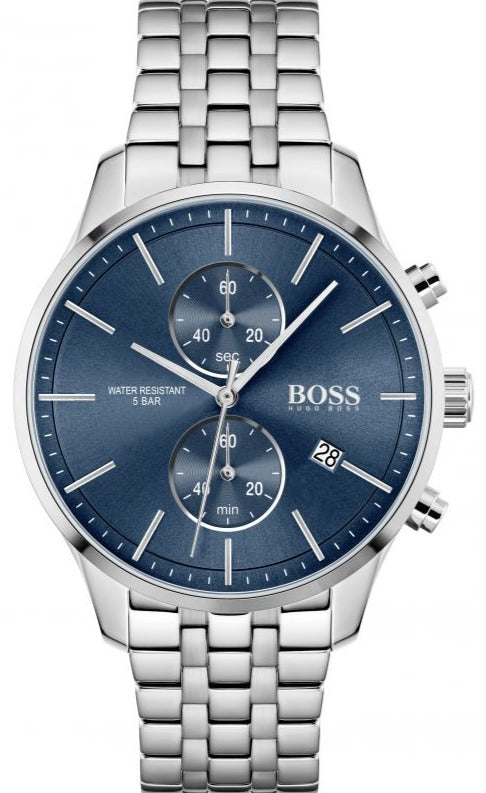 Hugo Boss Jet Blue Dial Silver Steel Strap Watch for Men - 1513384 Authentic Buy Shop Now