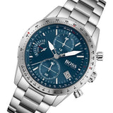 Hugo Boss Pilot Blue Dial Silver Steel Strap Watch for Men - 1513850 Authentic Buy Shop Now