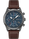 Hugo Boss Pilot Edition Blue Dial Brown Leather Strap Watch for Men - 1513852 Authentic Buy Shop Now