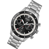 Hugo Boss Santiago Black Dial Silver Steel Strap Watch for Men - 1513862 Authentic Buy Shop Now
