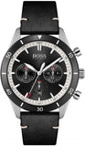 Hugo Boss Chronograph Black Dial Black Leather Strap Watch for Men - 1513864 Authentic Buy Shop Now
