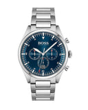 Hugo Boss Pioneer Blue Dial Silver Steel Strap Watch for Men - 1513867 Authentic Buy Shop Now