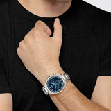 Hugo Boss Talent Blue Dial Silver Steel Strap Watch for Men - 1513582 Authentic Buy Shop Now