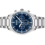 Hugo Boss Pioneer Blue Dial Silver Steel Strap Watch for Men - 1513867 Authentic Buy Shop Now