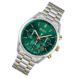 Hugo Boss Champion Chronograph Green Dial Two Tone Steel Strap Watch for Men - 1513878 Authentic Buy Shop Now