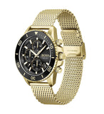 Hugo Boss Ocean Edition Black Dial Gold Mesh Bracelet Watch for Men - 1513703 Authentic Buy Shop Now