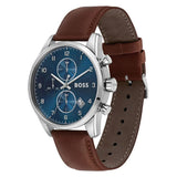 Hugo Boss Skymaster Blue Dial Brown Leather Strap Watch for Men - 1513940 Authentic Buy Shop Now