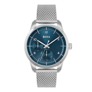 Hugo Boss Sophio Blue Dial Silver Mesh Bracelet Watch for Men - 1513942 Authentic Buy Shop Now