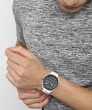 Hugo Boss Volane Grey Dial White SIlicone Strap Watch for Men - 1513948 Authentic Buy Shop Now