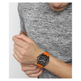 Hugo Boss Volane Black Dial Orange Silicone Strap Watch for Men - 1513957 Authentic Buy Shop Now