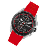 Hugo Boss Volane Black Dial Red Rubber Strap Watch for Men - 1513959 Authentic Buy Shop Now