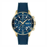 Hugo Boss Admiral Blue Dial Blue Rubber SIlicon Strap Watch for Men - 1513965 Authentic Buy Shop Now