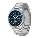 Hugo Boss View Chronograph Blue Dial Silver Steel Strap Watch For Men - 1513989 Authentic Buy Shop Now