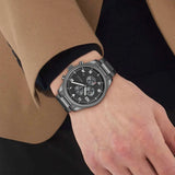 Hugo Boss View Chronograph Grey Dial Grey Steel Strap Watch For Men - 1513991 Authentic Buy Shop Now