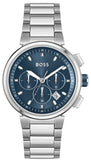 Hugo Boss One Chronograph Blue Dial Silver Steel Strap Watch For Men - 1513999 Authentic Buy Shop Now