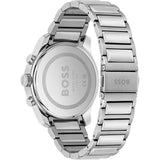 Hugo Boss Trace Chronograph Red Dial Silver Steel Strap Watch For Men - 1514004 Authentic Buy Shop Now