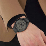 Hugo Boss Cloud Chronograph Black Dial Black Steel Strap Watch For Men - 1514016 Authentic Buy Shop Now