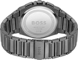 Hugo Boss Steer Chronograph Grey Dial Grey Steel Strap Watch For Men - 1514045 Authentic Buy Shop Now