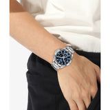 Hugo Boss Troper Chronograph Blue Dial Silver Steel Strap Watch For Men - 1514069 Authentic Buy Shop Now