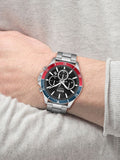 Hugo Boss Troper Chronograph Black Dial Silver Steel Strap Watch For Men - 1514108 Authentic Buy Shop Now