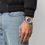 Versace Hellenyium Quartz Blue Dial Two Tone Steel Strap Watch For Men - VEVK00520 Authentic Buy Shop Now