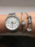 Fossil Tailor White Dial Silver Steel Strap Watch for Women - ES4262 Authentic Buy Shop Now