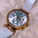 Swarovski Era Journey Silver Dial White Leather Strap Watch for Women - 5295369 Authentic Buy Shop Now