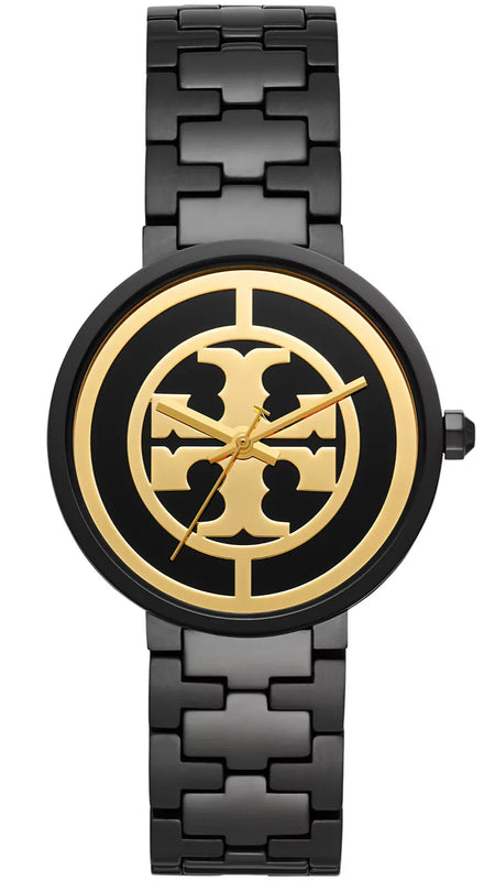 Tory Burch Reva Black Dial Black Steel Strap Watch for Women - TBW4036 Authentic Buy Shop Now
