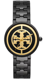Tory Burch Reva Black Dial Black Steel Strap Watch for Women - TBW4036 Authentic Buy Shop Now