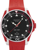 Gucci Dive Quartz Black Dial Red Rubber Strap Watch For Men - YA136309 Authentic Buy Shop Now