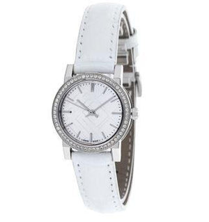 Burberry The City White Diamonds Dial White Leather Strap Watch for Women - BU9221 Authentic Buy Shop Now