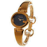 Gucci Guccissima Collection Quartz Black Dial Rose Gold Steel Strap Watch For Women - YA134509 Authentic Buy Shop Now