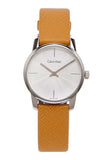 Calvin Klein City Silver Dial Orange Leather Strap Watch for Women - K2G231G6 Authentic Buy Shop Now