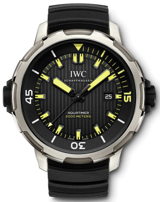IWC Aquatimer Automatic 2000 Black Dial Black Rubber Strap Watch for Men - IW358001 Authentic Buy Shop Now