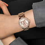 Michael Kors Camille Three Hand Rose Gold Dial Rose Gold Steel Strap Watch For Women - MK7197 Authentic Buy Shop Now
