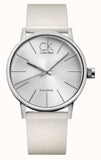 Calvin Klein Post Minimal Silver Dial White Leather Strap Watch for Men - K7621126 Authentic Buy Shop Now