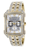 Bulova Crystal Chronograph White Dial Two Tone Steel Strap Watch for Men - 98C109 Authentic Buy Shop Now