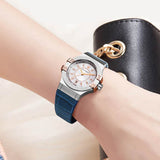 Maserati Potenza Diamonds Silver Dial Blue Leather Strap Watch For Women - R8851108502 Authentic Buy Shop Now