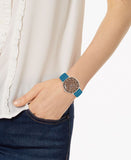 Coach Perry Coffee Dial Blue Leather Strap Watch for Women - 14503475 Authentic Buy Shop Now