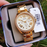 Fossil Cecile Chronograph Gold Dial Gold Steel Strap Watch for Women - AM4482 Authentic Buy Shop Now