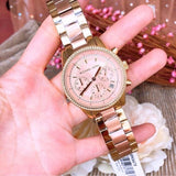 Michael Kors Ritz Chronograph Rose Dial Two Tone Steel Strap Watch for Women - MK6475 Authentic Buy Shop Now