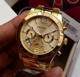Fossil Boyfriend Gold Dial Gold Steel Strap Watch for Women - ES3884 Authentic Buy Shop Now