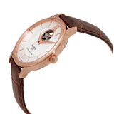 Tissot Tradition Powermatic 80 Open Heart Silver Dial Brown Leather Strap Watch For Men - T063.907.36.038.00 Authentic Buy Shop Now
