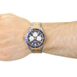 Guess Odyssey Blue Dial Two Tone Steel Strap Watch For Men - W1107G3 Authentic Buy Shop Now