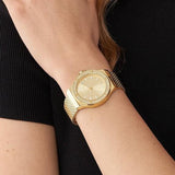 Michael Kors Lennox Three-Hand Gold Dial Gold Mesh Bracelet Watch For Women - MK7335 Authentic Buy Shop Now