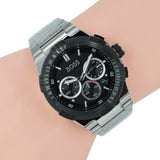 Hugo Boss Supernova Chronograph Black Dial Silver Steel Strap Watch for Men - 1513359 Authentic Buy Shop Now