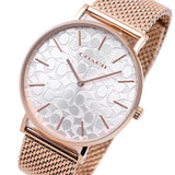 Coach Perry Silver Dial Rose Gold Mesh Bracelet Watch for Women - 14503386 Authentic Buy Shop Now